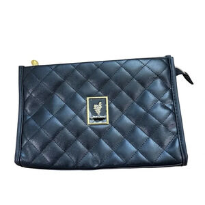 Younique Women’s Blackk Quilted Makeup Bag/Purse with Gold Chain Strap GUC